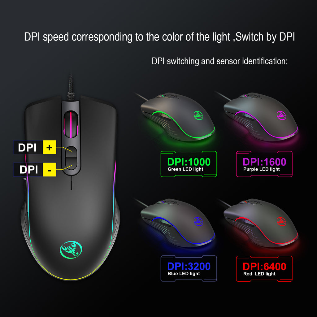 Souris Gaming Filaire RGB – Précision 6400 DPI & Contrôle Ergonomique