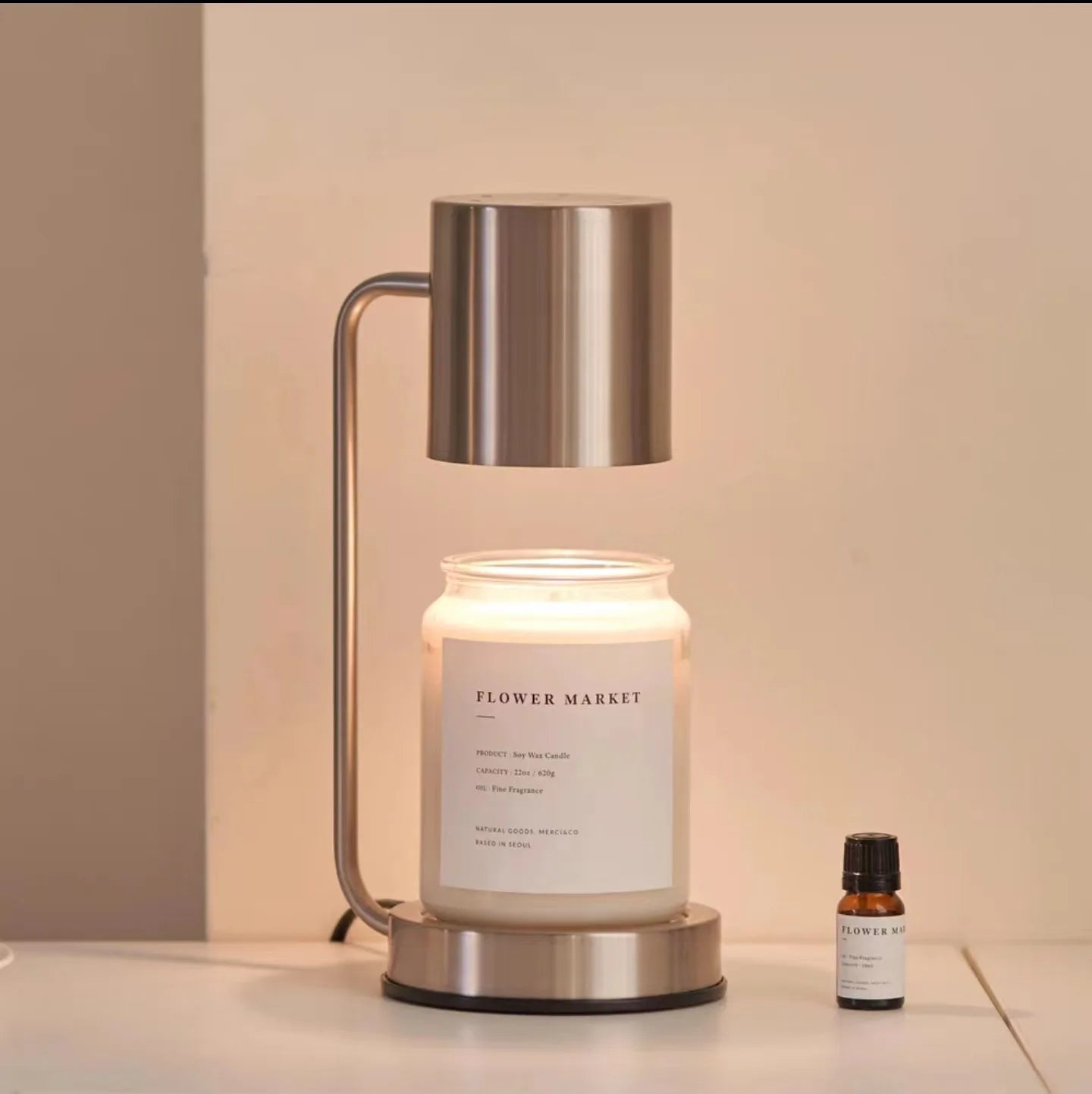 Lampe Chauffe-Bougie Design – Variateur & Minuterie Intégrée