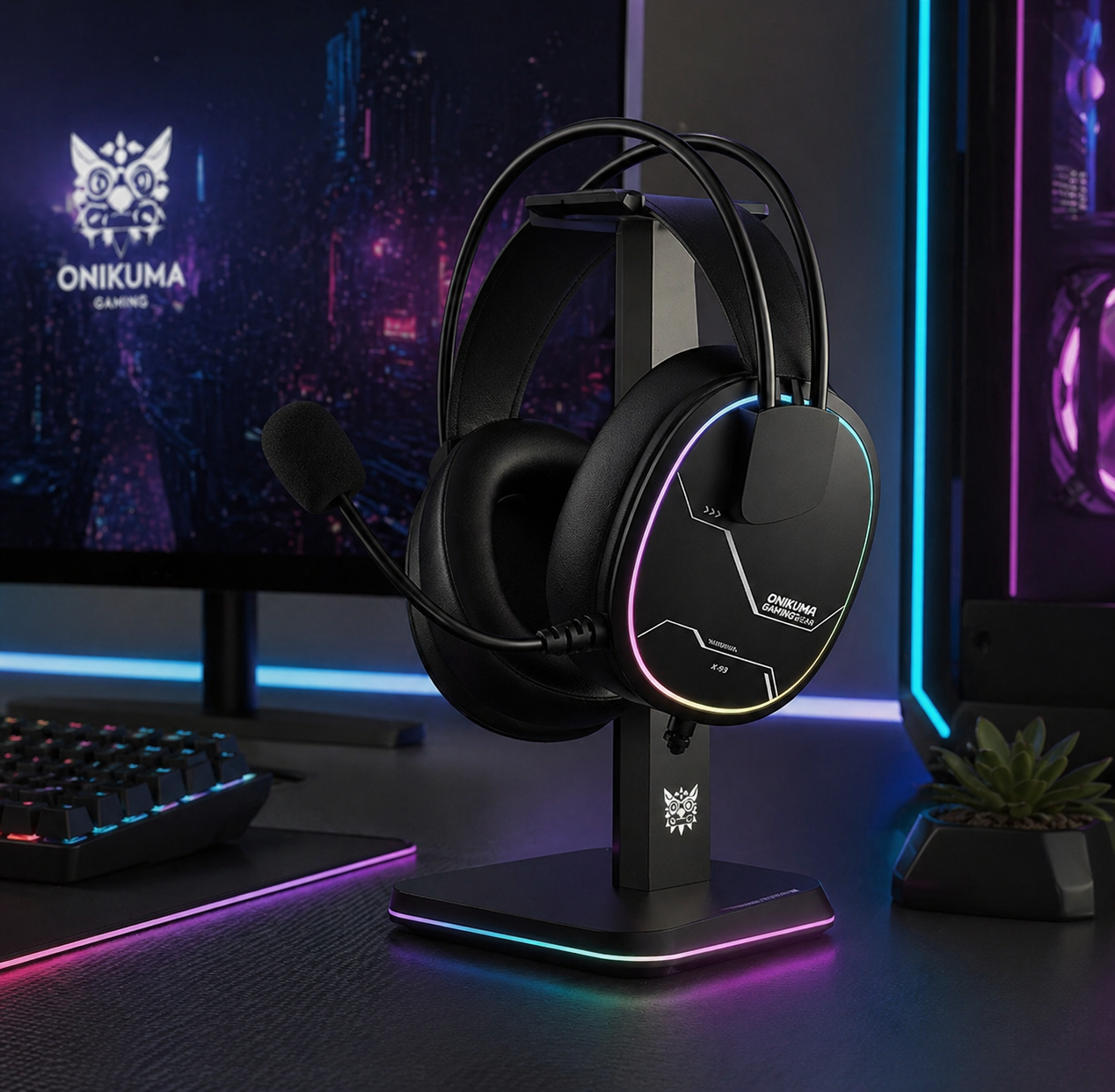 Casque Gaming ONIKUMA X91 – Son Surround Hi-Fi avec Carte Son USB, Confort Ergonomique PC & PS