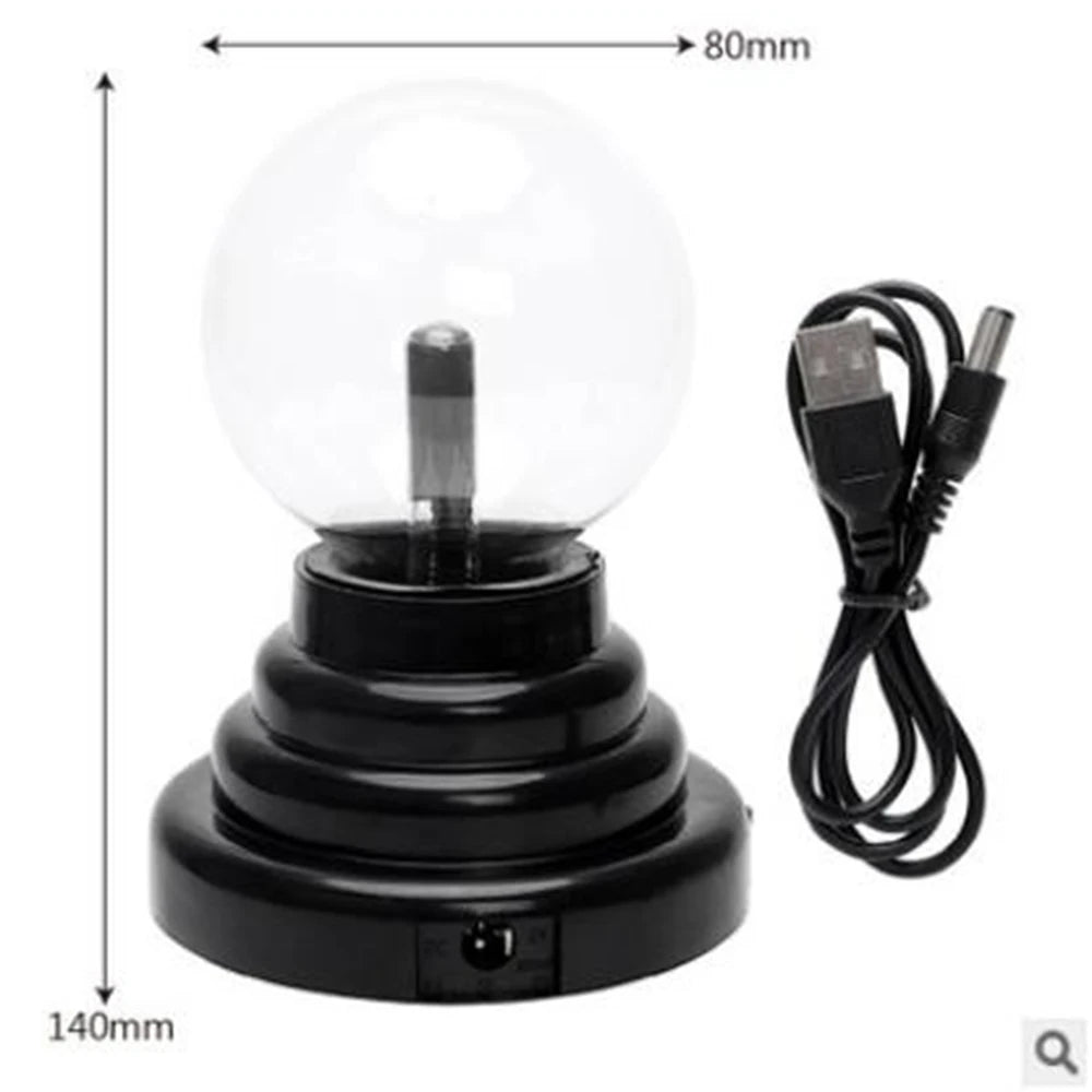 Boule Plasma Tactile en Verre – Lampe Électrique Décorative (3 à 8 pouces)