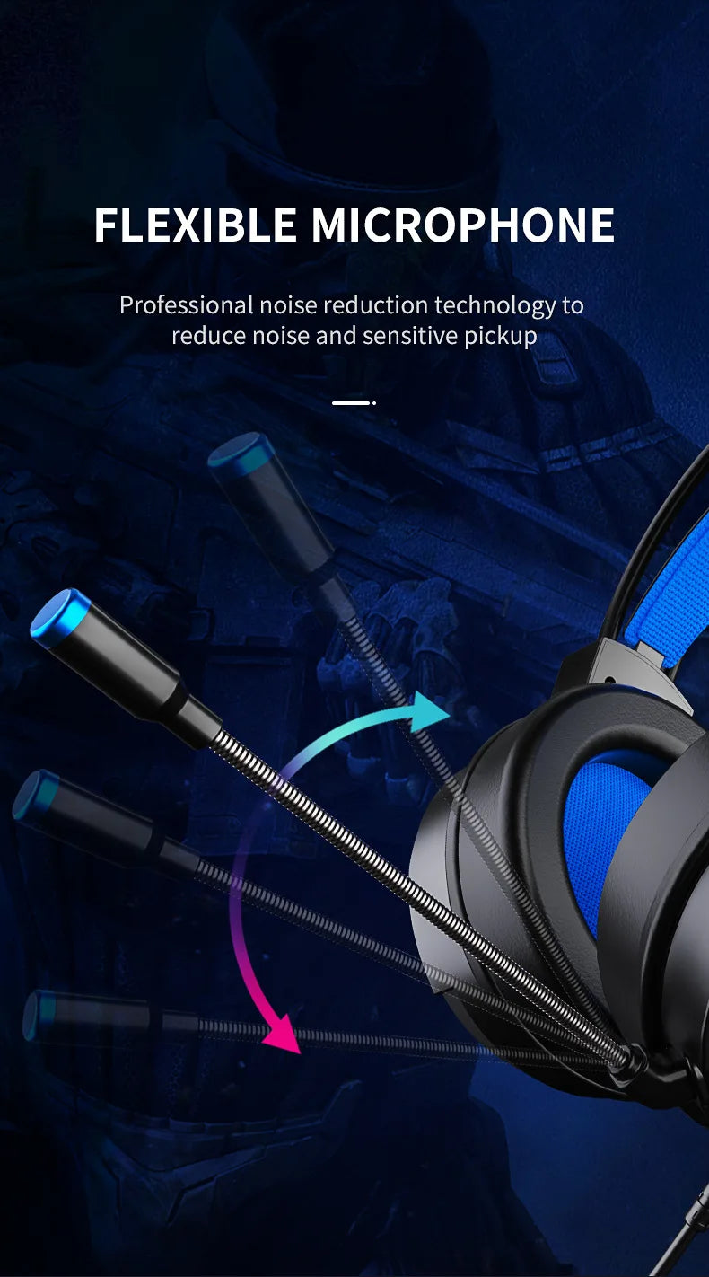 Casque Gaming G58 / G60 – Son 7.1 Virtuel, Micro Intégré & Design Pliable