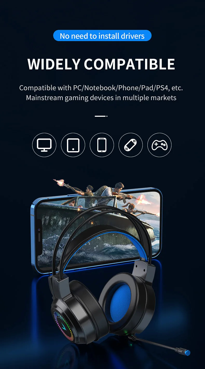 Casque Gaming G58 / G60 – Son 7.1 Virtuel, Micro Intégré & Design Pliable