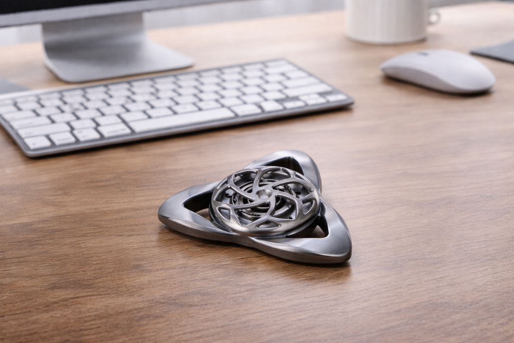 Fidget Spinner EDC en Métal – Rotation Fluide et Design Ajouré