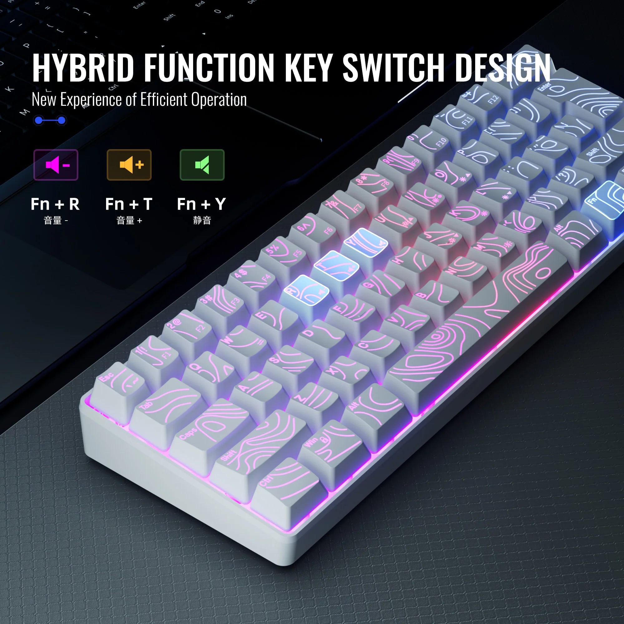 Clavier Compact 60% Filaire – RGB Épuré & Frappe Silencieuse