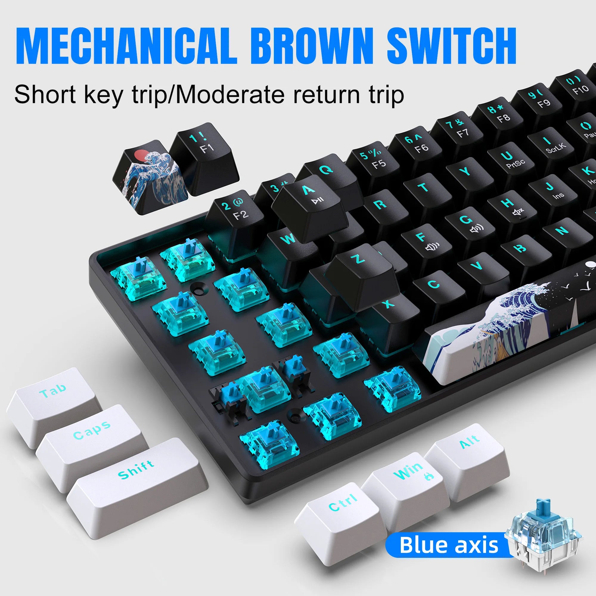 Clavier Mécanique 60% HXSJ – 61 Touches, Précision Directe & Format Ultra-Compact