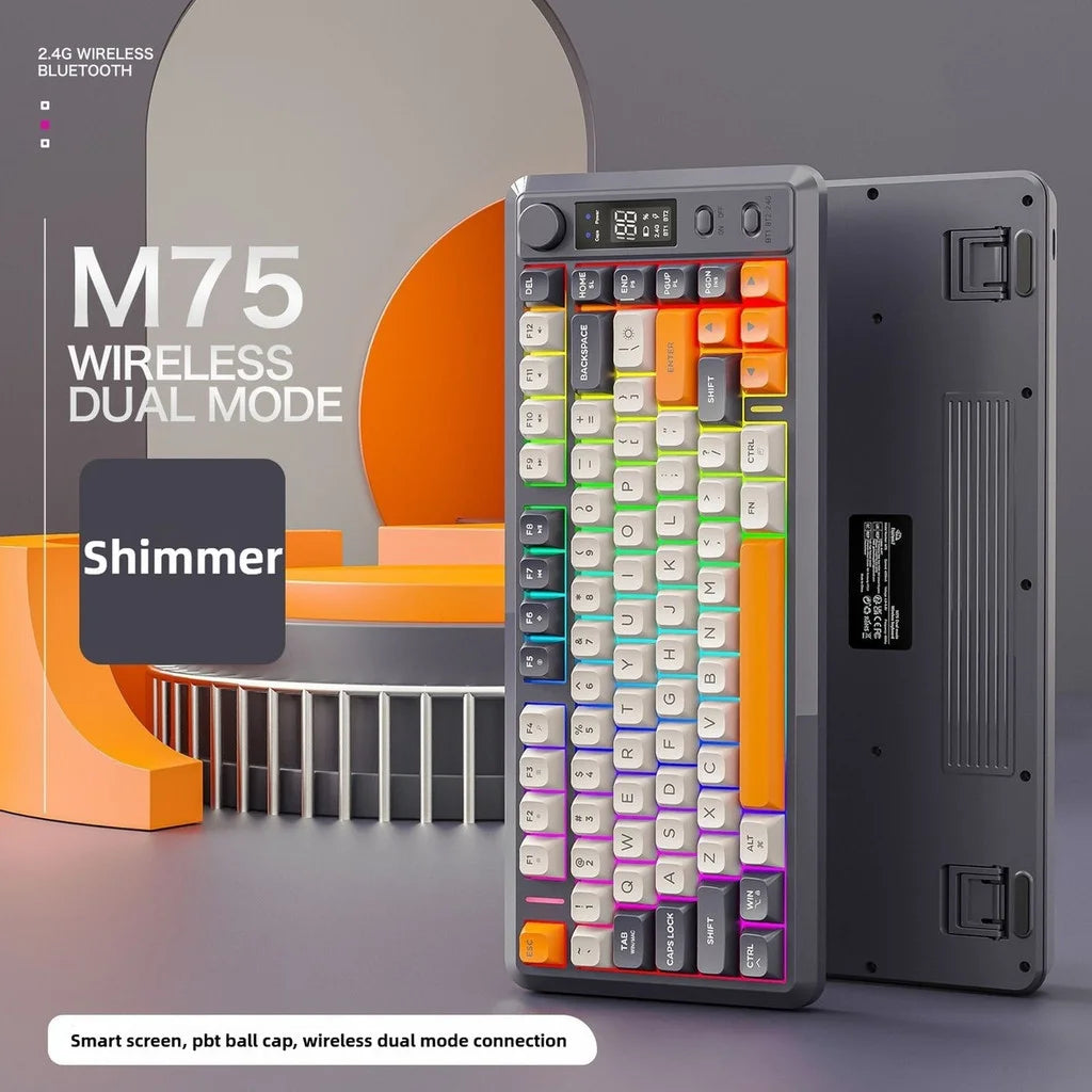 Clavier Gaming Sans Fil FreeWolf M75 – 82 Touches, OLED, RGB & Autonomie Renforcée