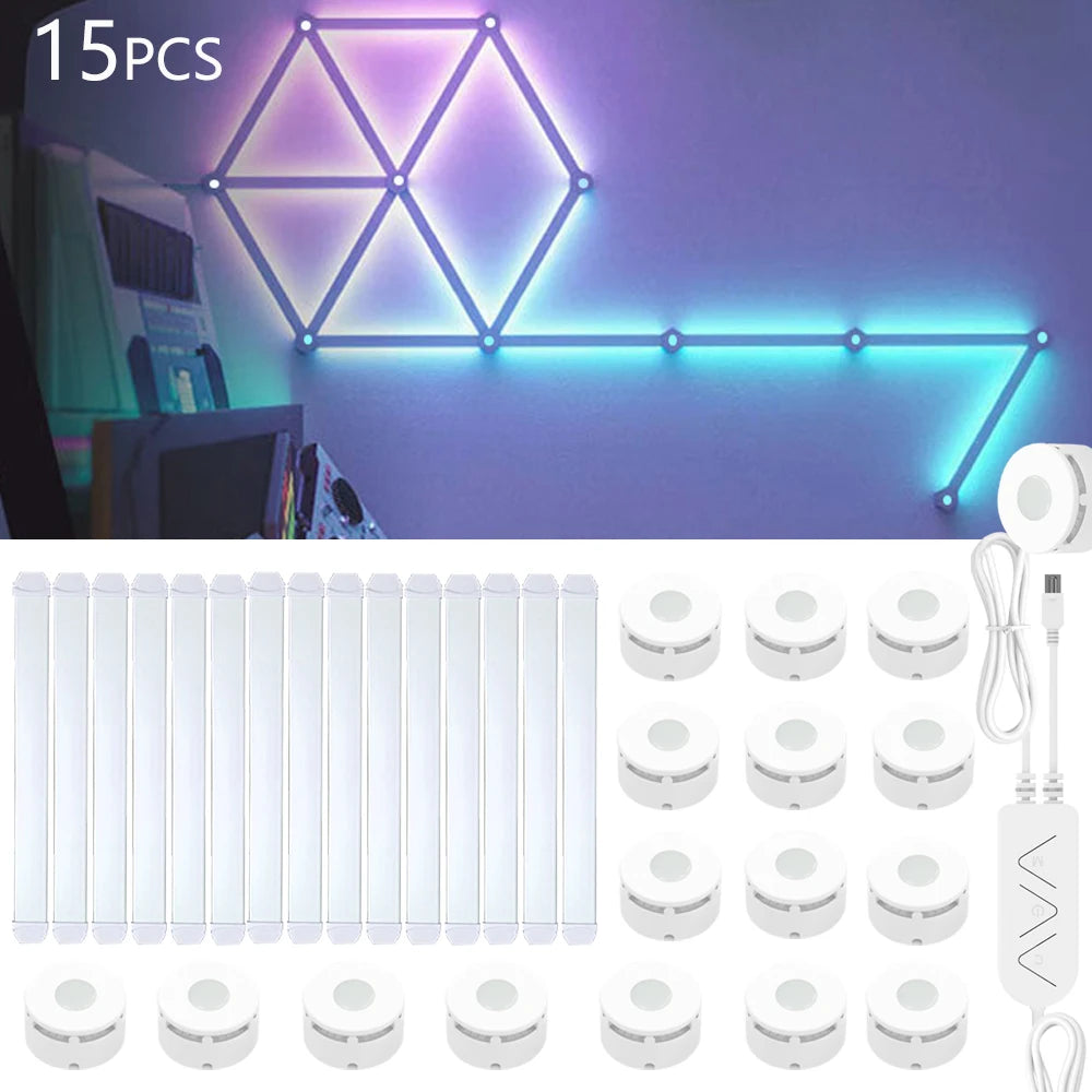 Appliques Murales LED RGBIC Connectées – Kit Modulaire WiFi & Contrôle Vocal