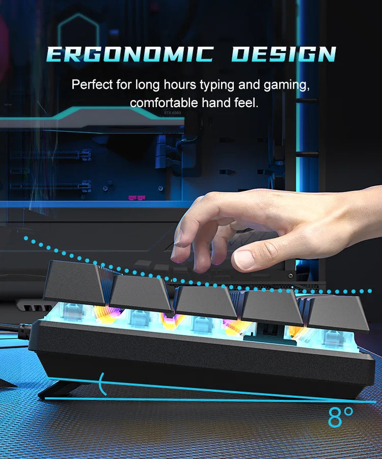 Clavier mécanique compact — Performance gaming & productivité, format mini épuré, finition blanche, compatible PC & laptop, idéal bureau et setup minimaliste.