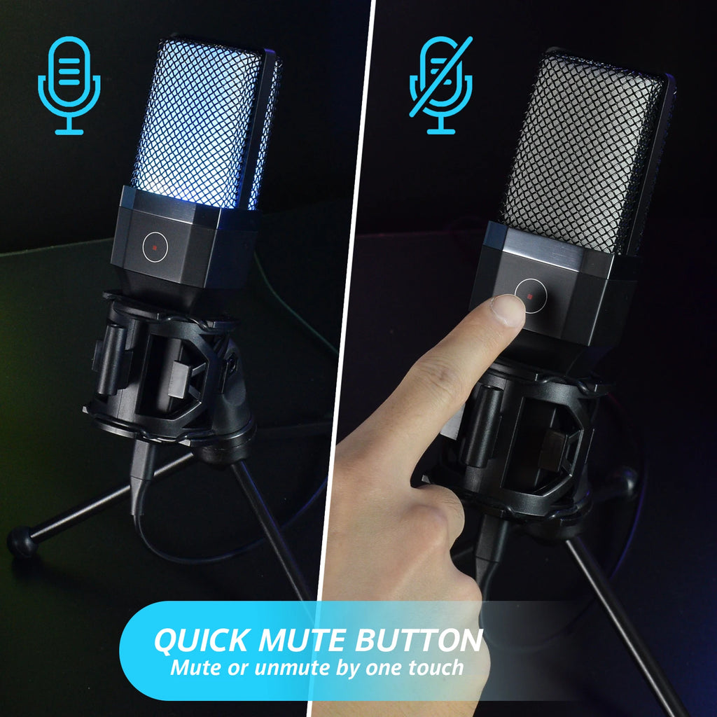 Microphone Gaming Condensateur RGB — Studio & Streaming