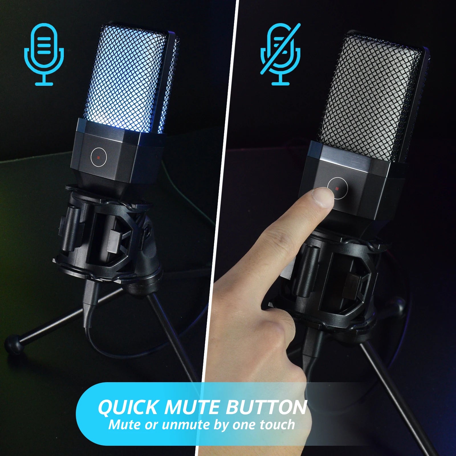 Microphone Gaming Condensateur RGB — Studio & Streaming