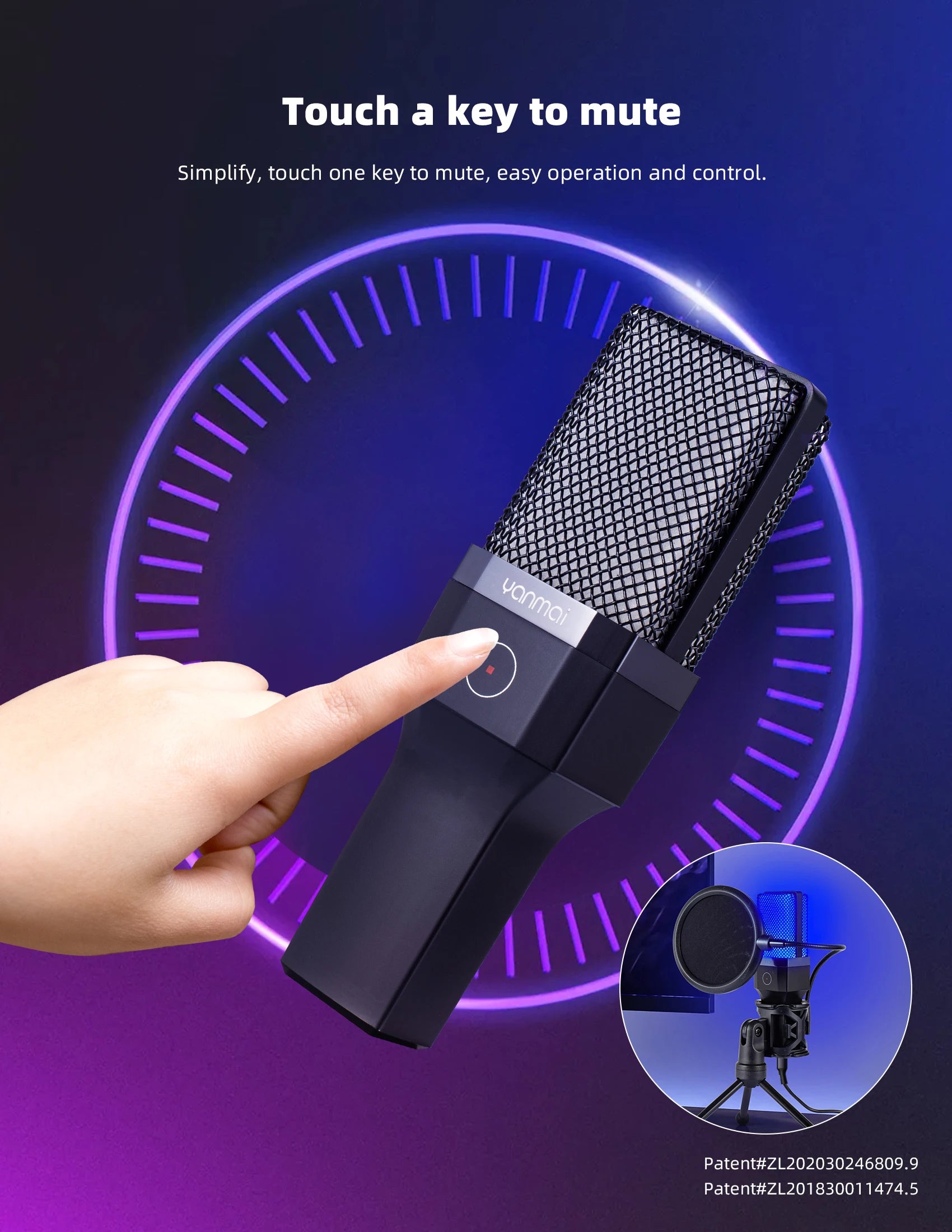 Microphone Gaming Condensateur RGB — Studio & Streaming