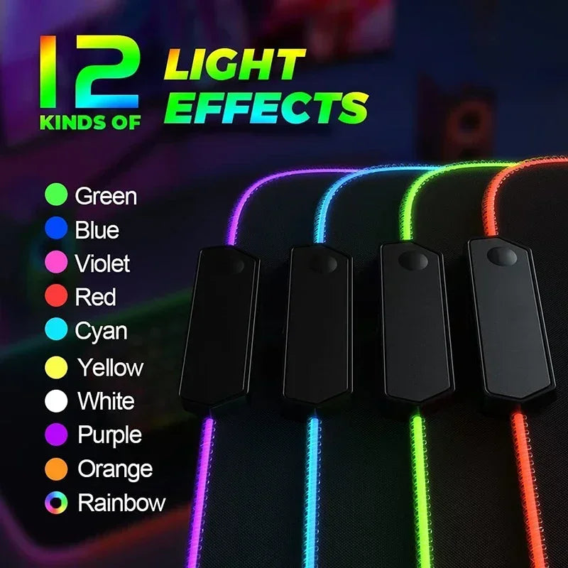 Tapis de Souris XXL RGB – Surface Étendue & Éclairage Dynamique