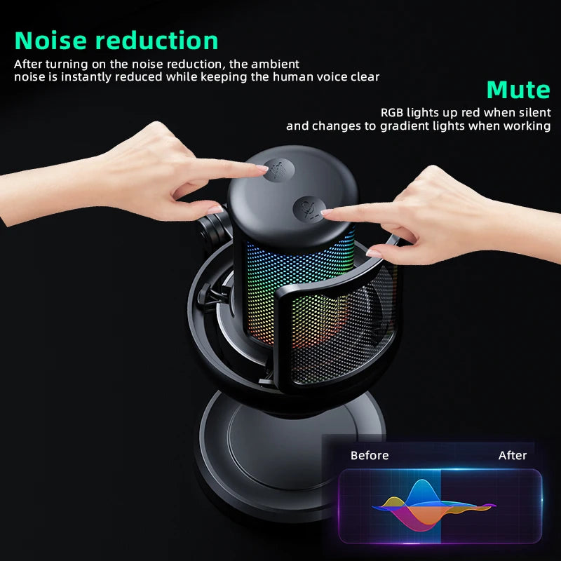 Microphone USB RGB — Streaming & Gaming