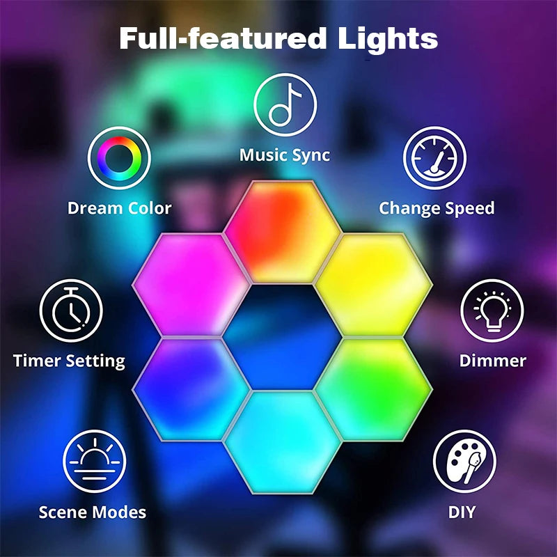 Lampe Murale LED Quantum RGB – Version Bluetooth ou WiFi