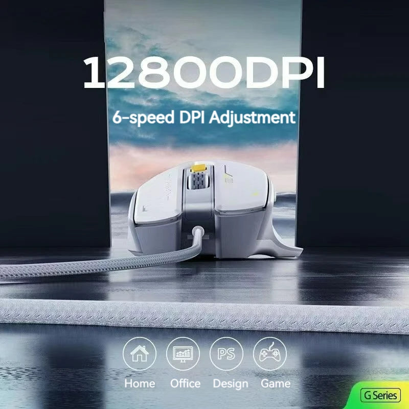 Souris Gaming Inphic PG1 – 12800 DPI, Macro & Précision Haute Fréquence