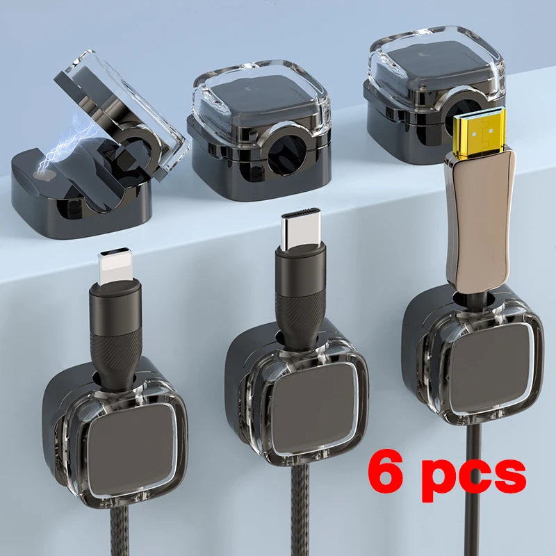 Clips Magnétiques de Gestion de Câbles – Organisateur Multi-Couleurs