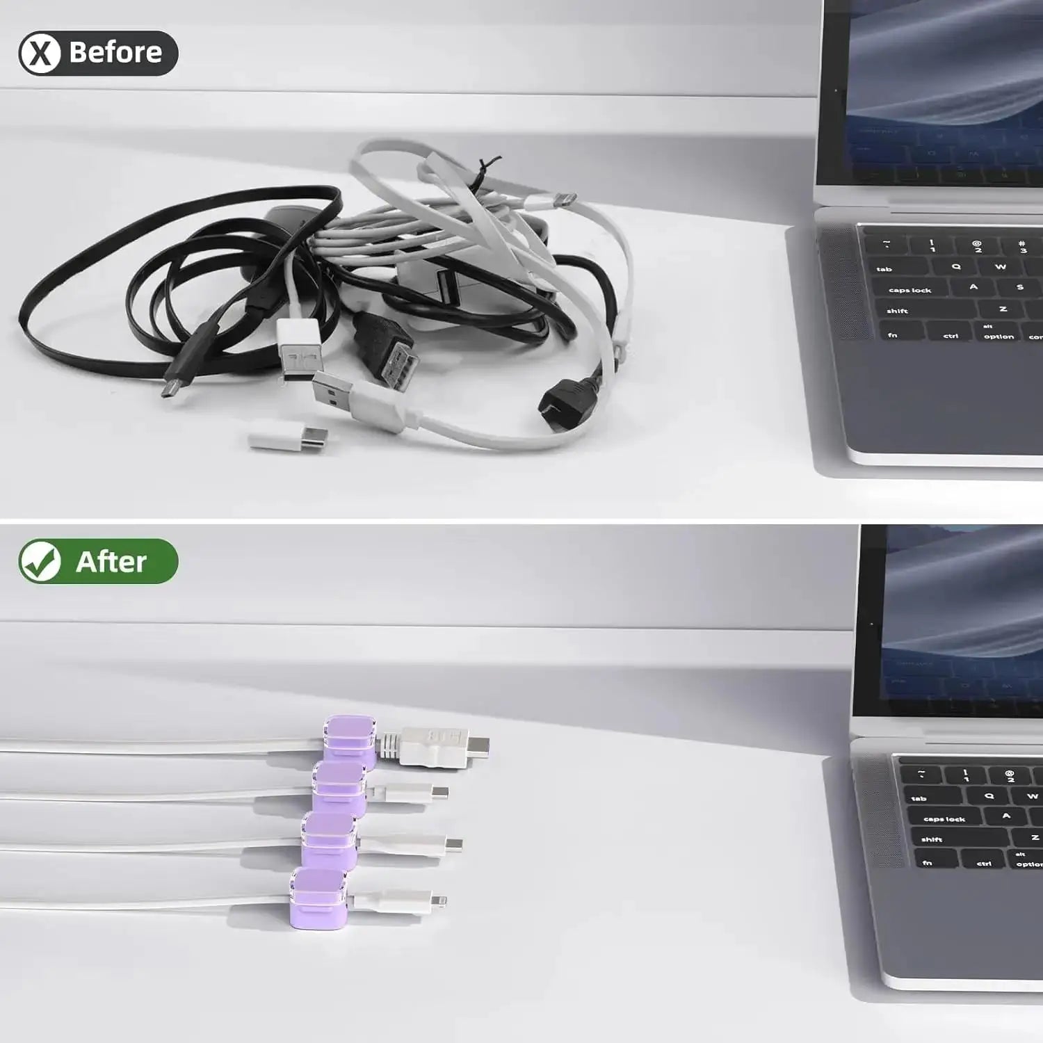 Clips Magnétiques de Gestion de Câbles – Organisateur Multi-Couleurs