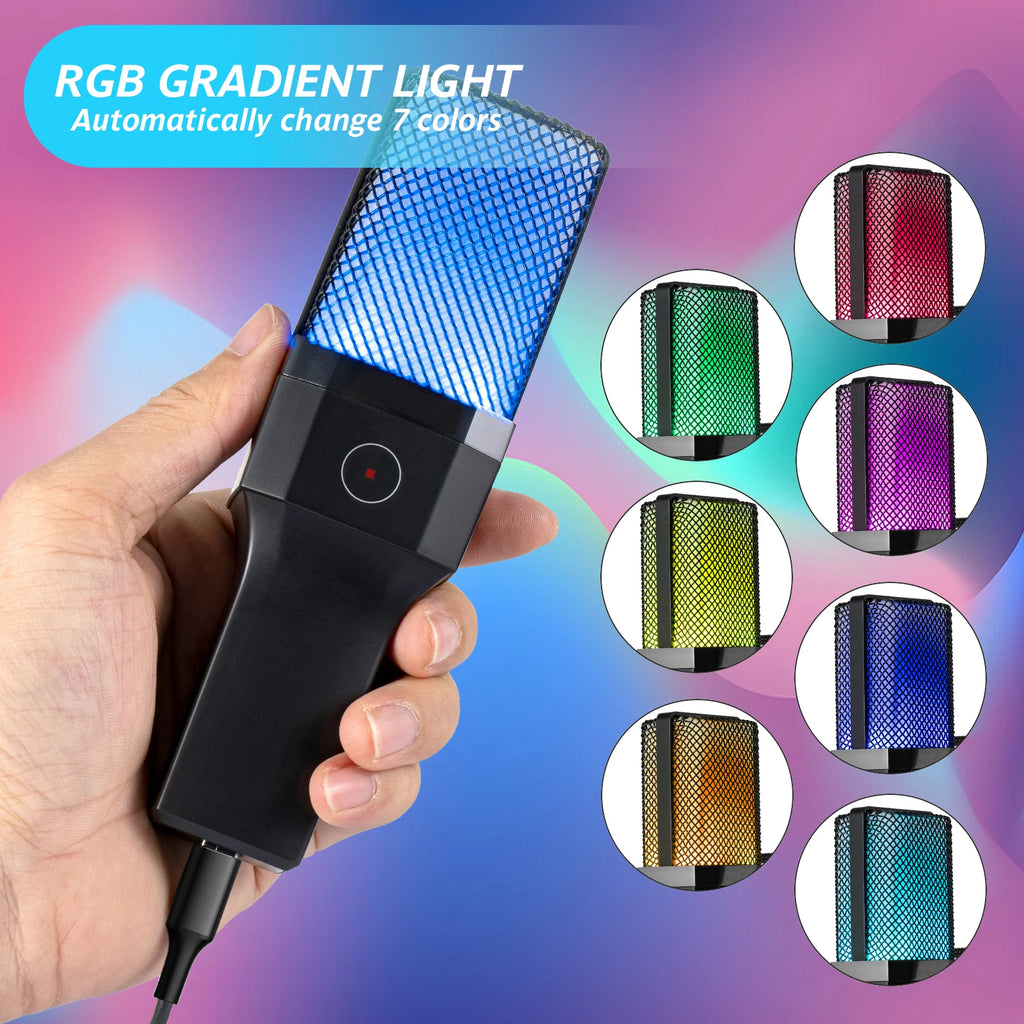 Microphone Gaming Condensateur RGB — Studio & Streaming
