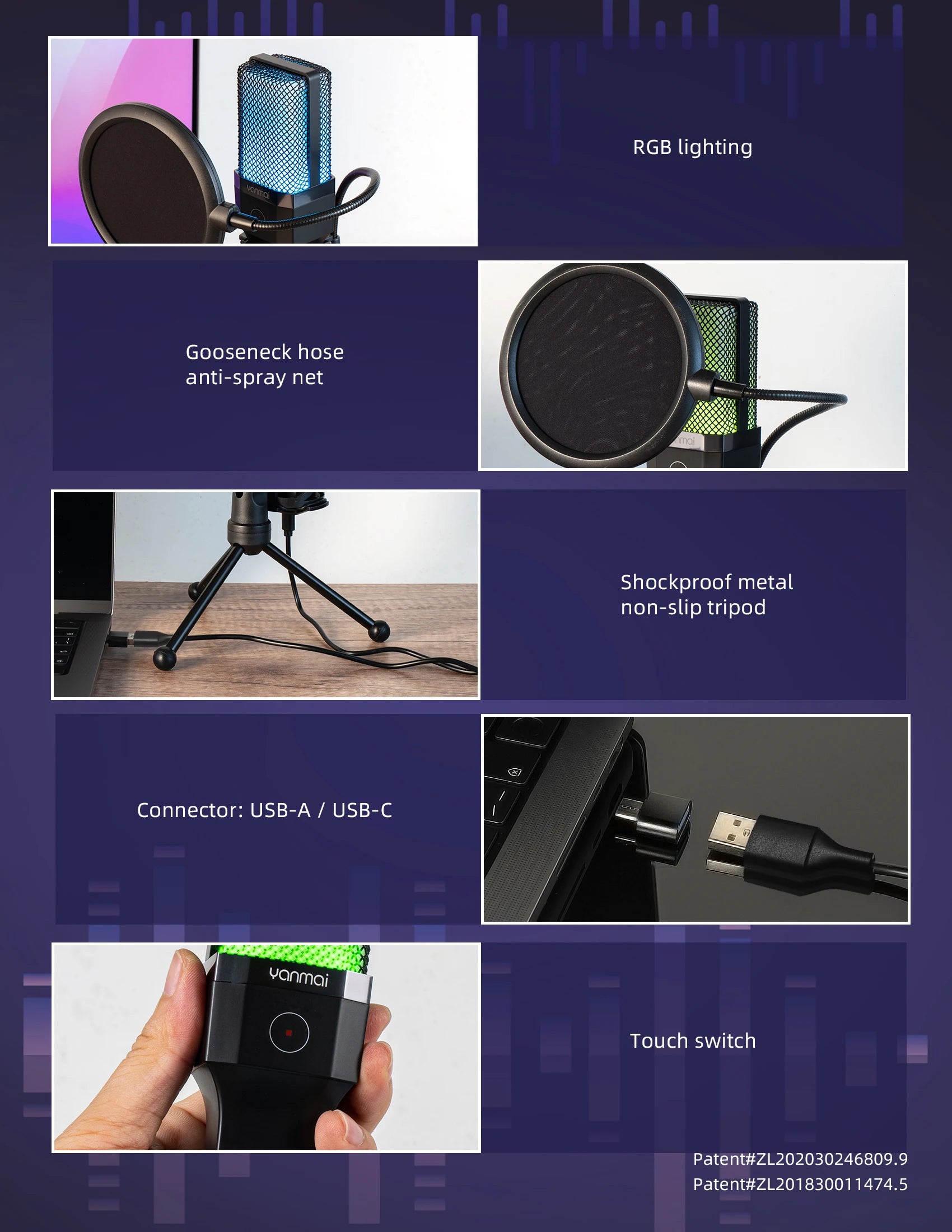 Microphone Gaming Condensateur RGB — Studio & Streaming