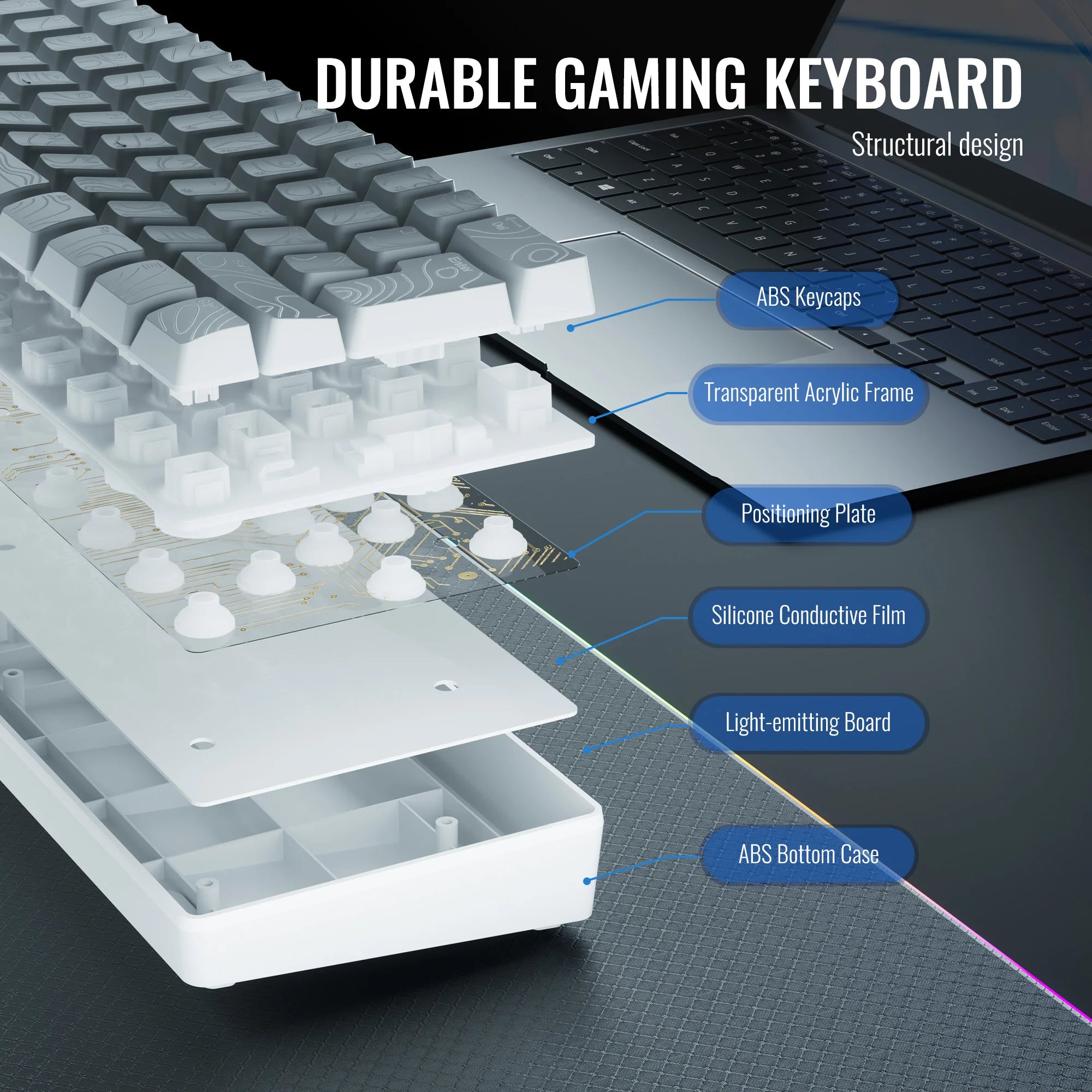 Clavier Compact 60% Filaire – RGB Épuré & Frappe Silencieuse