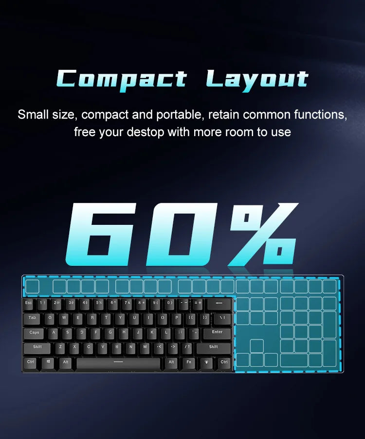 Clavier mécanique compact — Performance gaming & productivité, format mini épuré, finition blanche, compatible PC & laptop, idéal bureau et setup minimaliste.