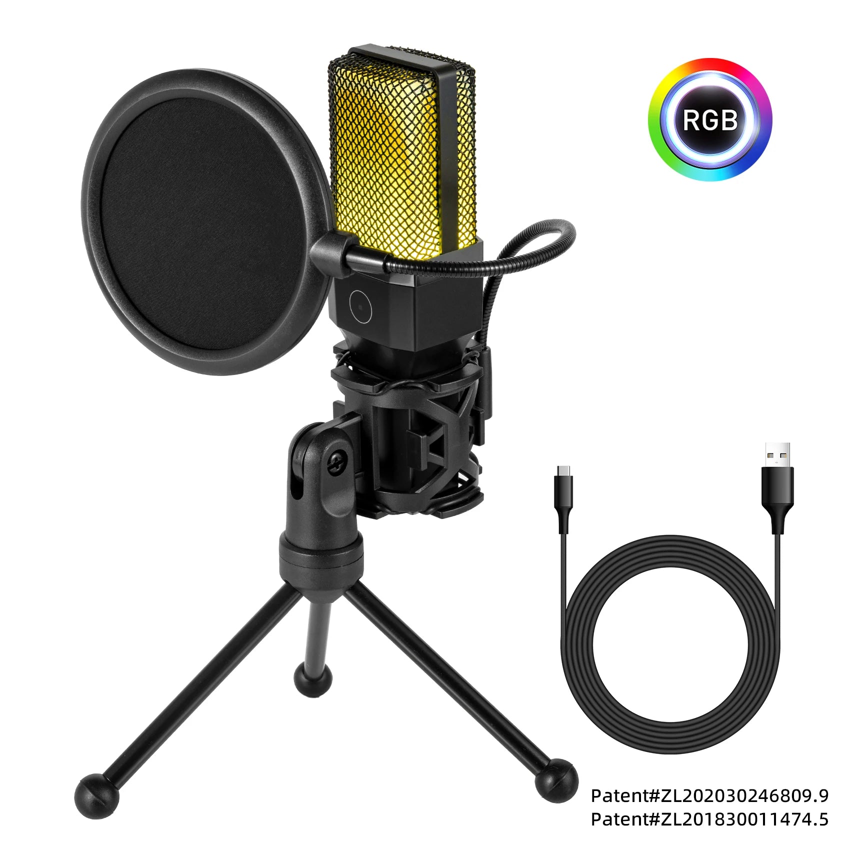 Microphone Gaming Condensateur RGB — Studio & Streaming