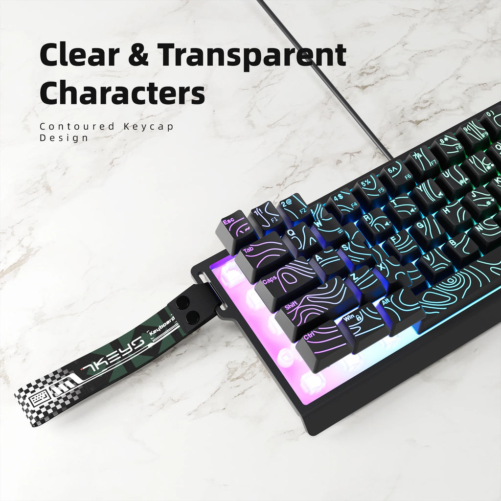 Clavier Compact 60% Filaire – RGB Dynamique & Design Dégradé