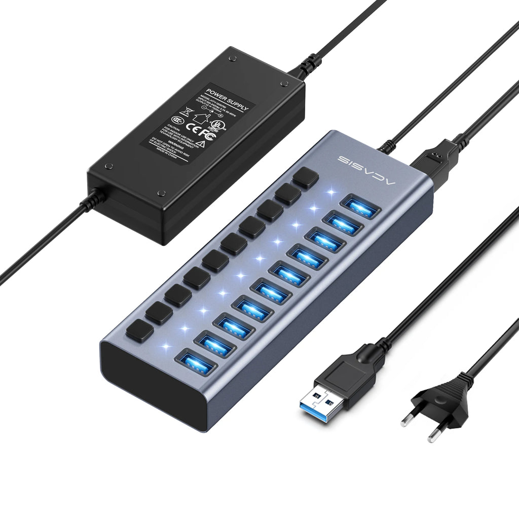 Hub USB Acasis 3.1 – 10 Gbps, Contrôle Total & Organisation Structurée (matériel PRO)