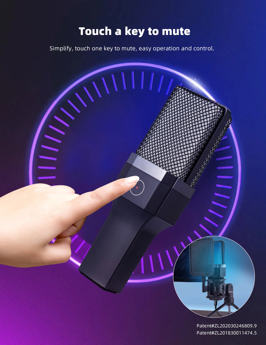 Microphone Gaming Condensateur RGB — Studio & Streaming