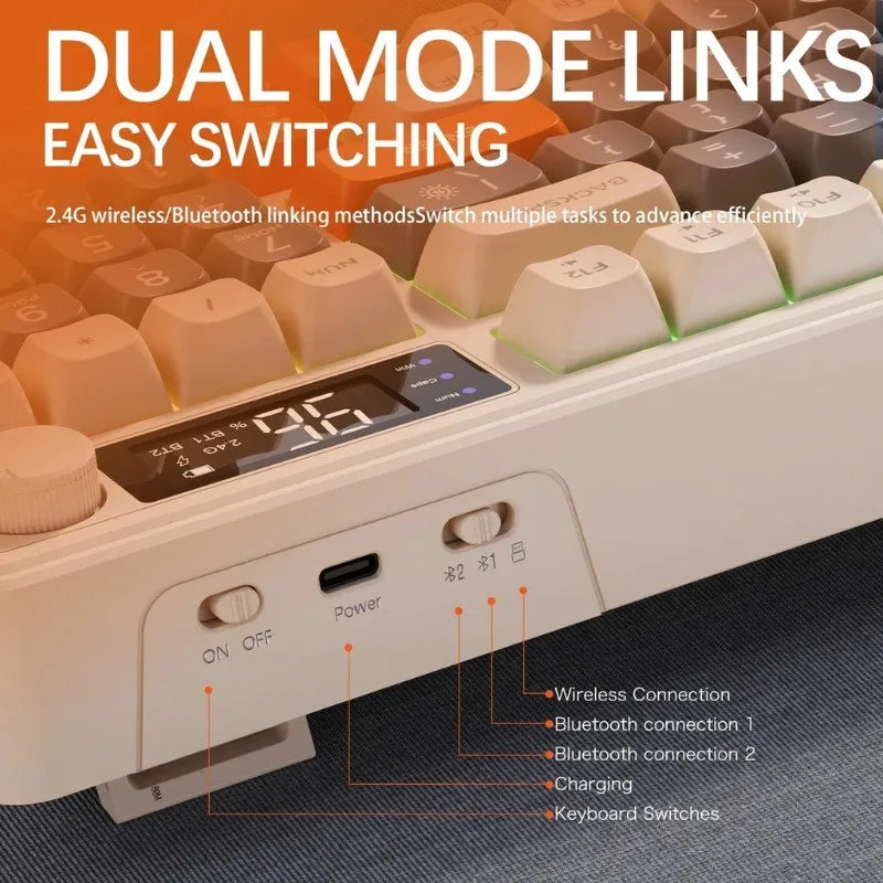 Clavier Sans Fil FreeWolf M96 – Écran Intégré & Connexion Multi-Appareils