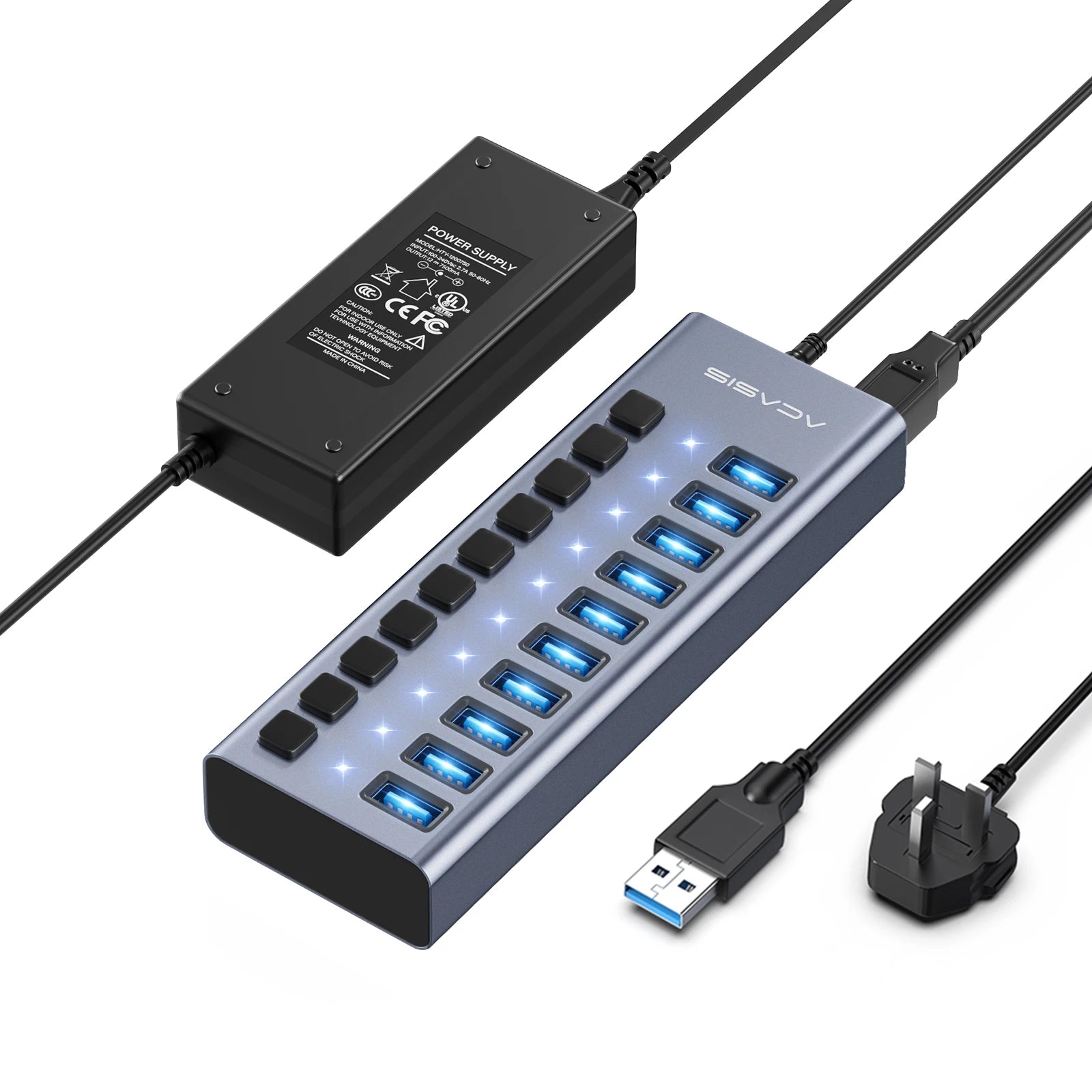 Hub USB Acasis 3.1 – 10 Gbps, Contrôle Total & Organisation Structurée (matériel PRO)