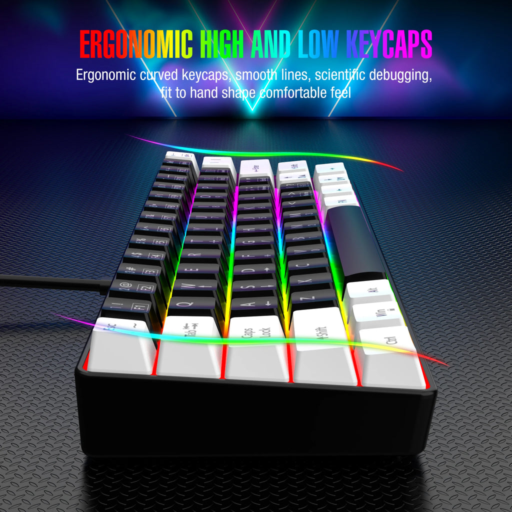 Clavier Gaming 60% Filaire – Ultra-Compact, RGB & Résistant