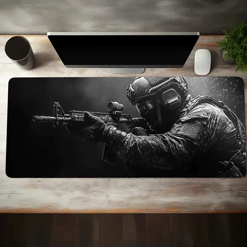 Tapis de bureau XXL gaming antidérapant avec bords cousus