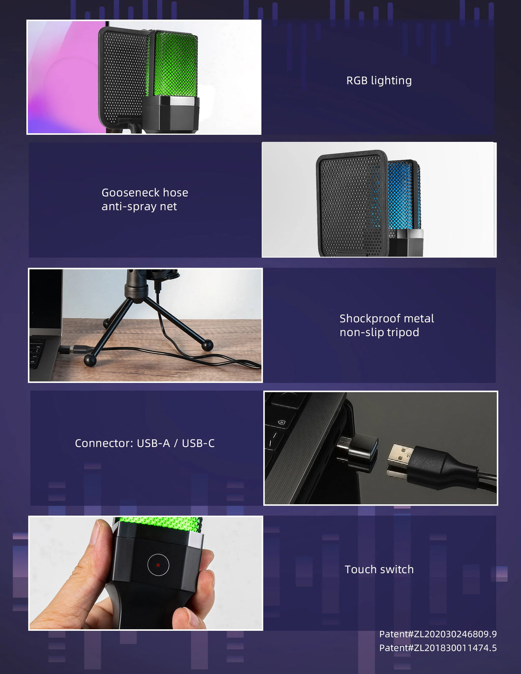 Microphone Gaming Condensateur RGB — Studio & Streaming