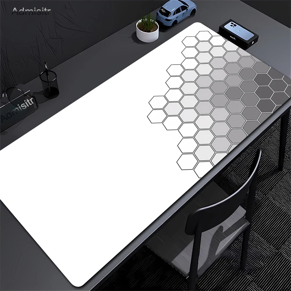 Tapis de Bureau XXL “Hexagon” — Design Structuré, Précision et Confort