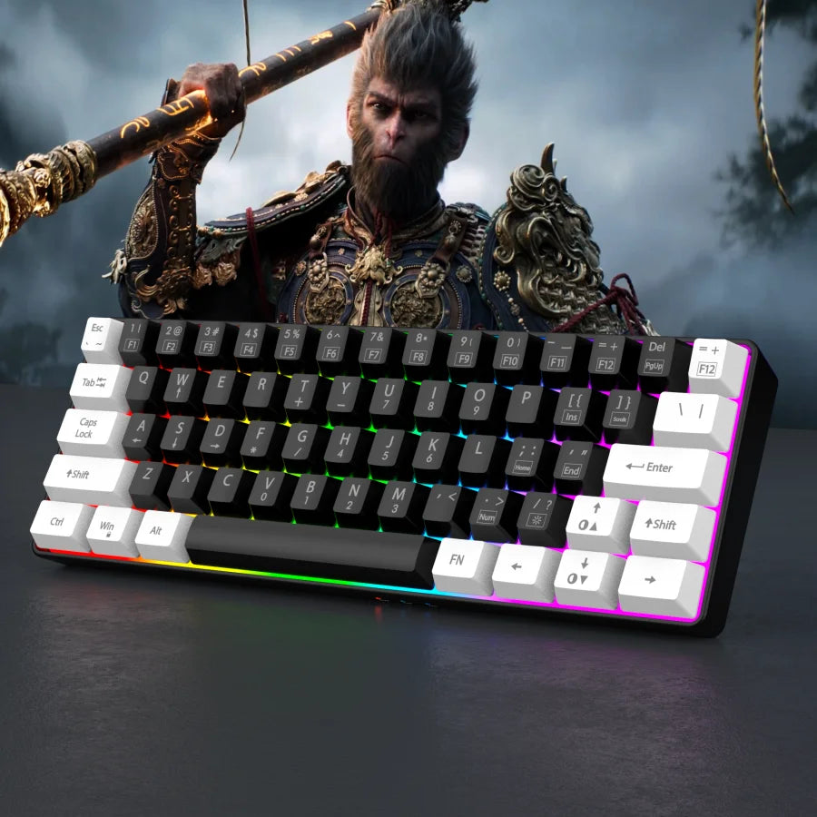 Clavier Gaming 60% Filaire – Ultra-Compact, RGB & Résistant