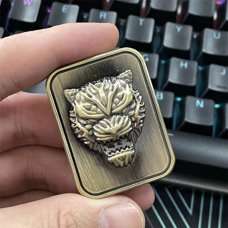 Fidget Slider Magnétique en Métal – Design Tête de Tigre, Anti-Stress