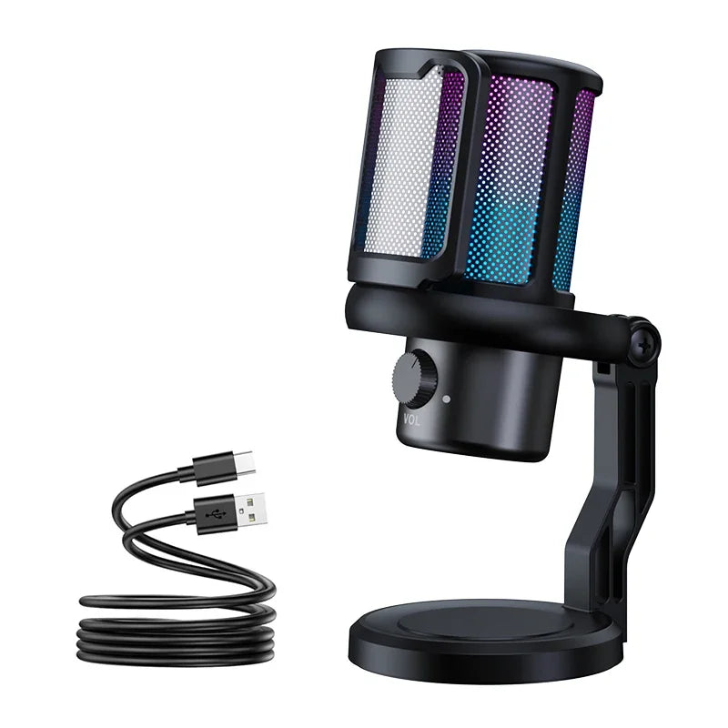 Microphone USB RGB — Streaming & Gaming