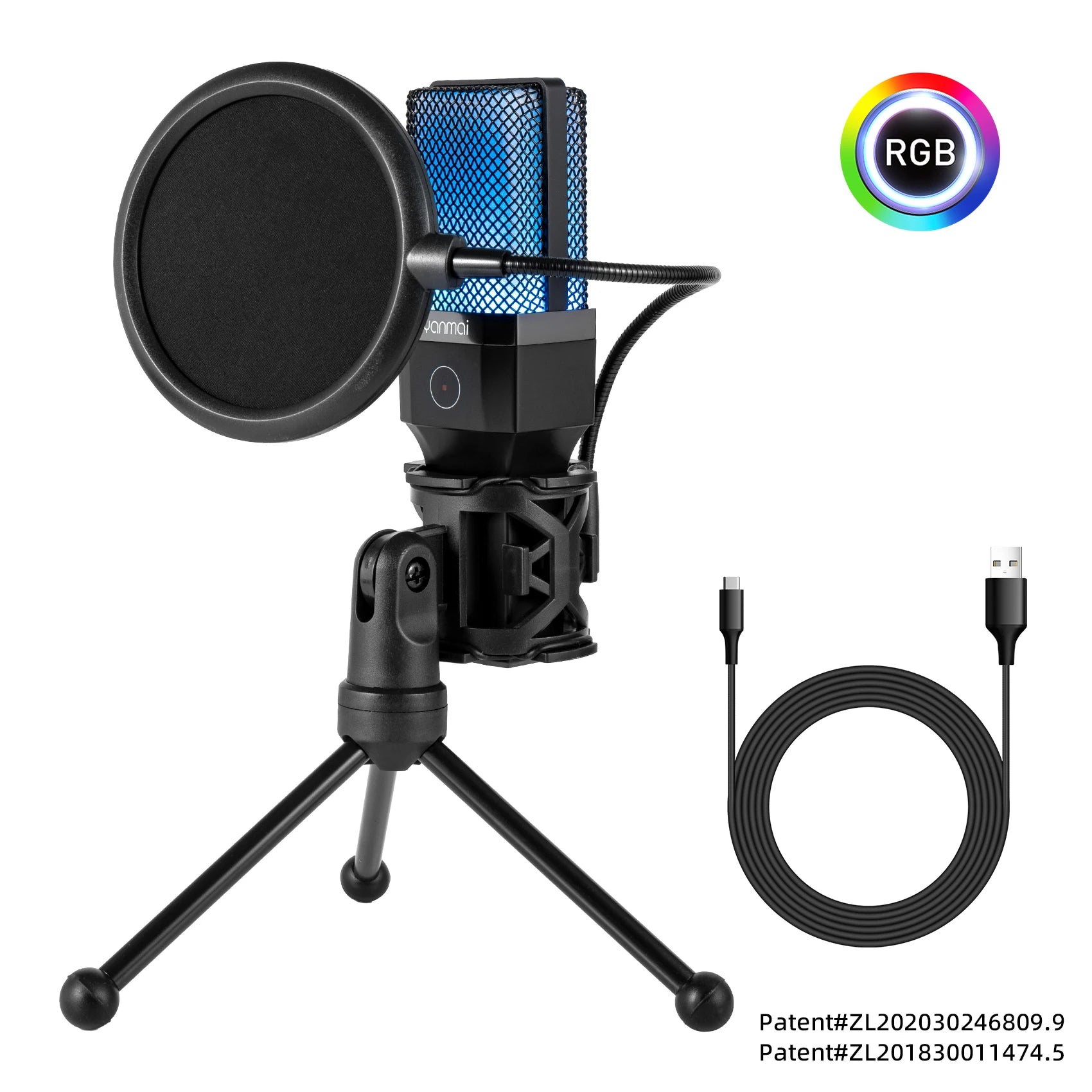 Microphone Gaming Condensateur RGB — Studio & Streaming