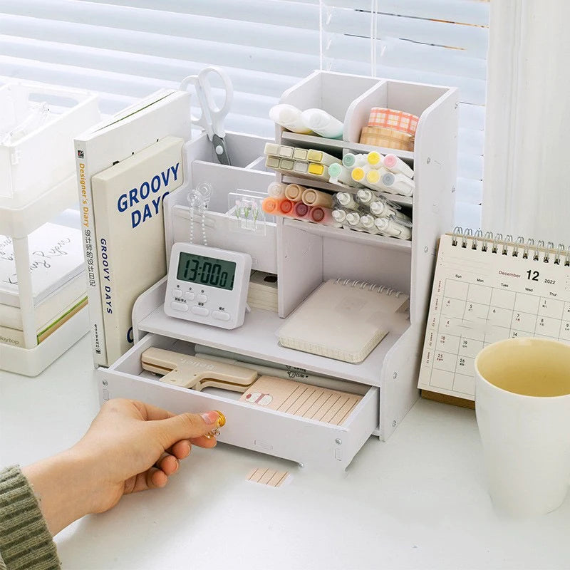 Organiseur de Bureau DIY – Structure Compacte & Rangement Structuré