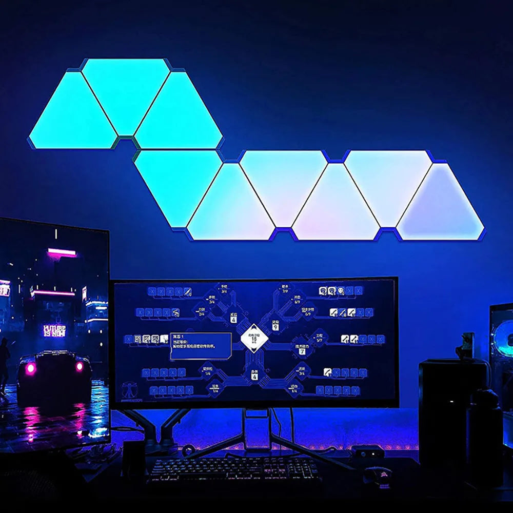 Panneaux LED Triangulaires Connectés – WiFi / Bluetooth, Contrôle Vocal