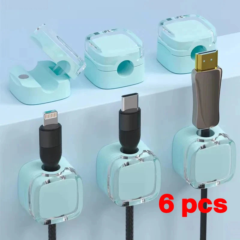 Clips Magnétiques de Gestion de Câbles – Organisateur Multi-Couleurs
