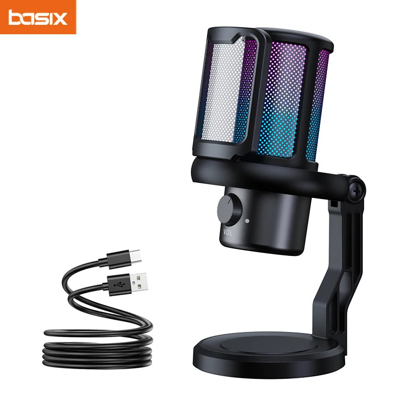Microphone USB RGB — Streaming & Gaming