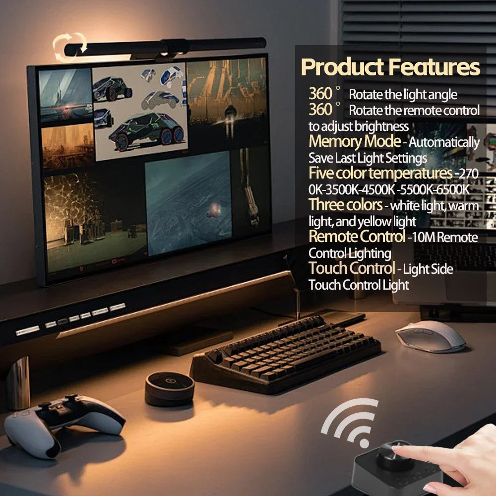 Lampe LED pour Moniteur – Éclairage de Travail et d’Ambiance