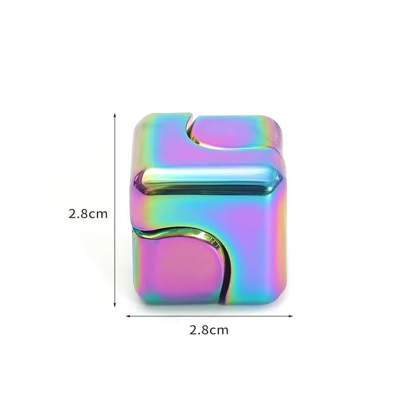 Cube Spinner en Métal – Puzzle Cinétique de Bureau