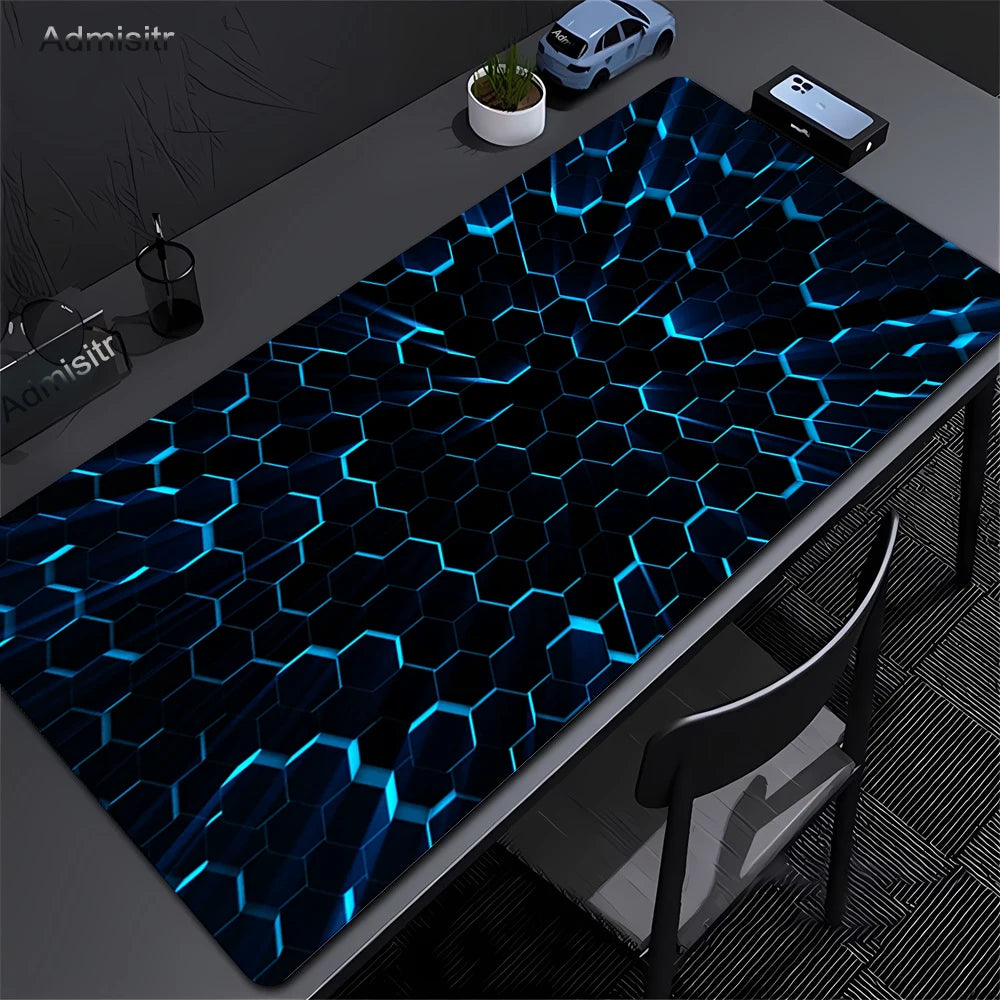 Tapis de Bureau XXL “Hexagon” — Design Structuré, Précision et Confort