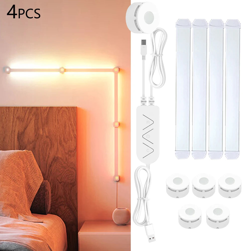 Appliques Murales LED RGBIC Connectées – Kit Modulaire WiFi & Contrôle Vocal