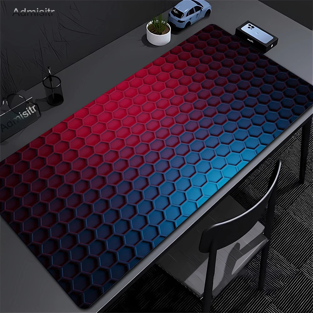 Tapis de Bureau XXL “Hexagon” — Design Structuré, Précision et Confort