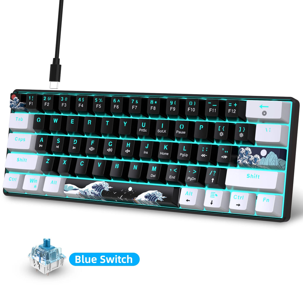 Clavier Mécanique 60% HXSJ – 61 Touches, Précision Directe & Format Ultra-Compact
