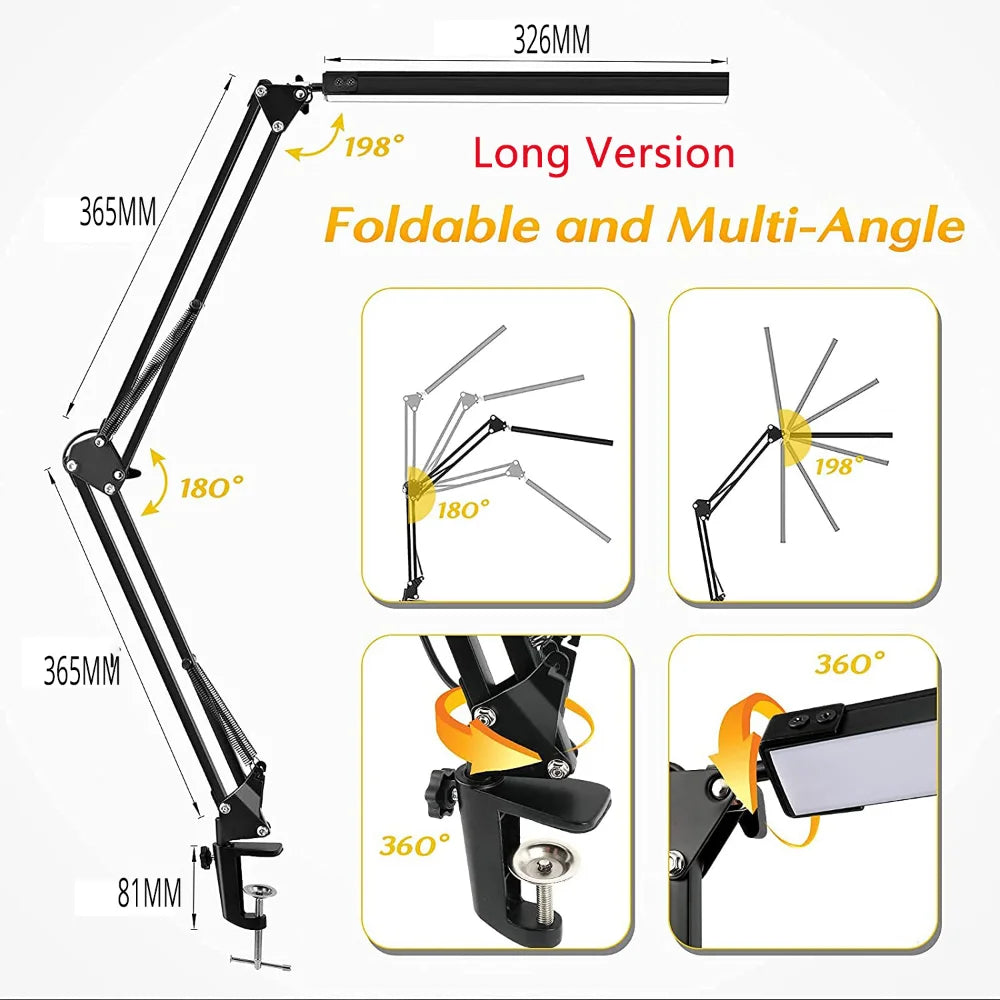 Lampe de bureau LED minimaliste – intensité réglable tactile, design en acier inoxydable
